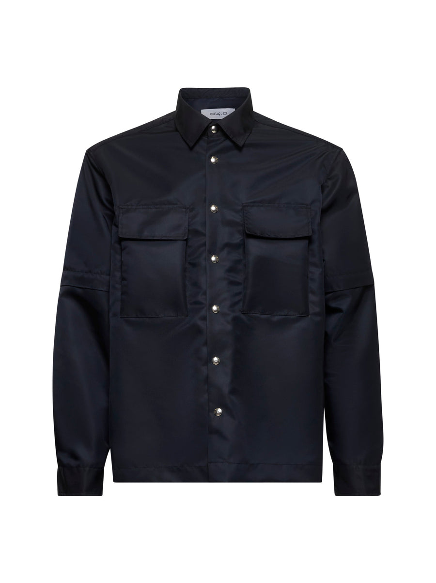 Shirt Jacket Blue Nylon Polyamide Bomber