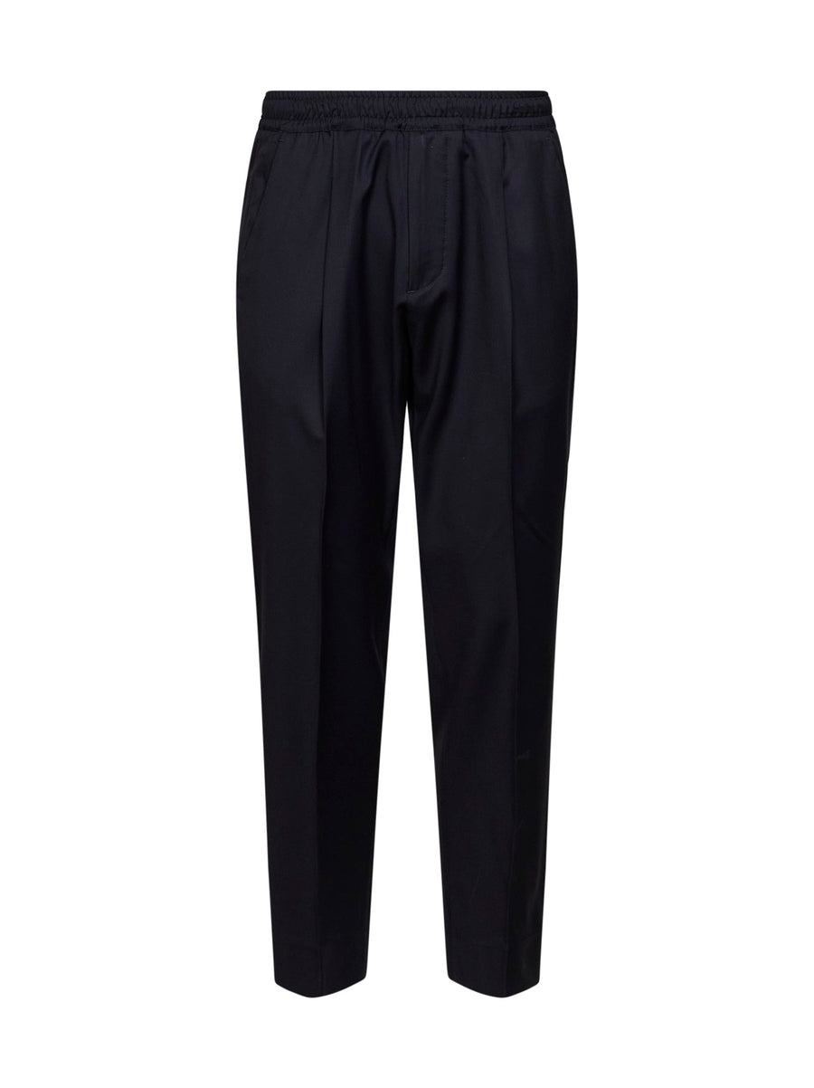 Tapered Trousers Tokio Dark Navy Blue Cotton / Cashmere