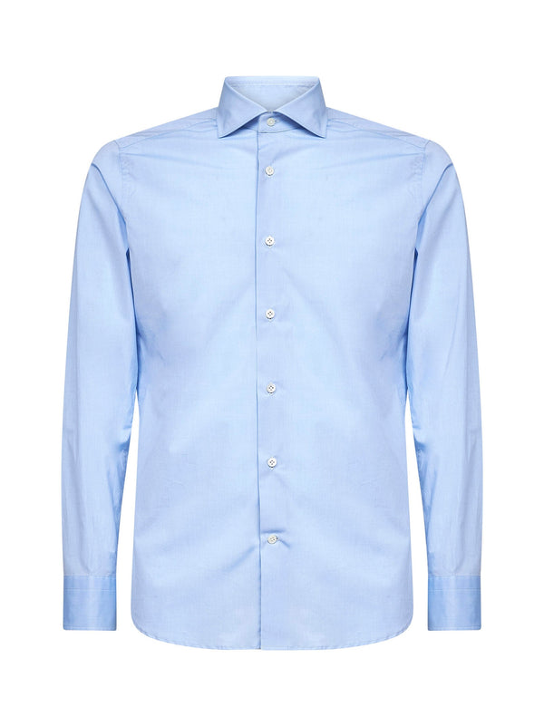 Shirt Light Blue Cotton Poplin