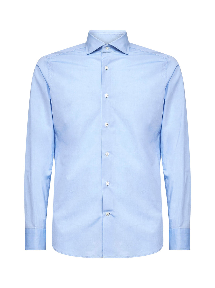 Shirt Light Blue Cotton Poplin