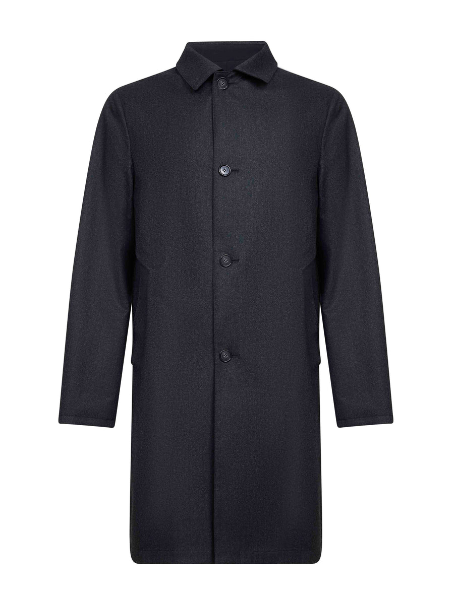 Coat Two-Tone Reversible Black/grey Wool