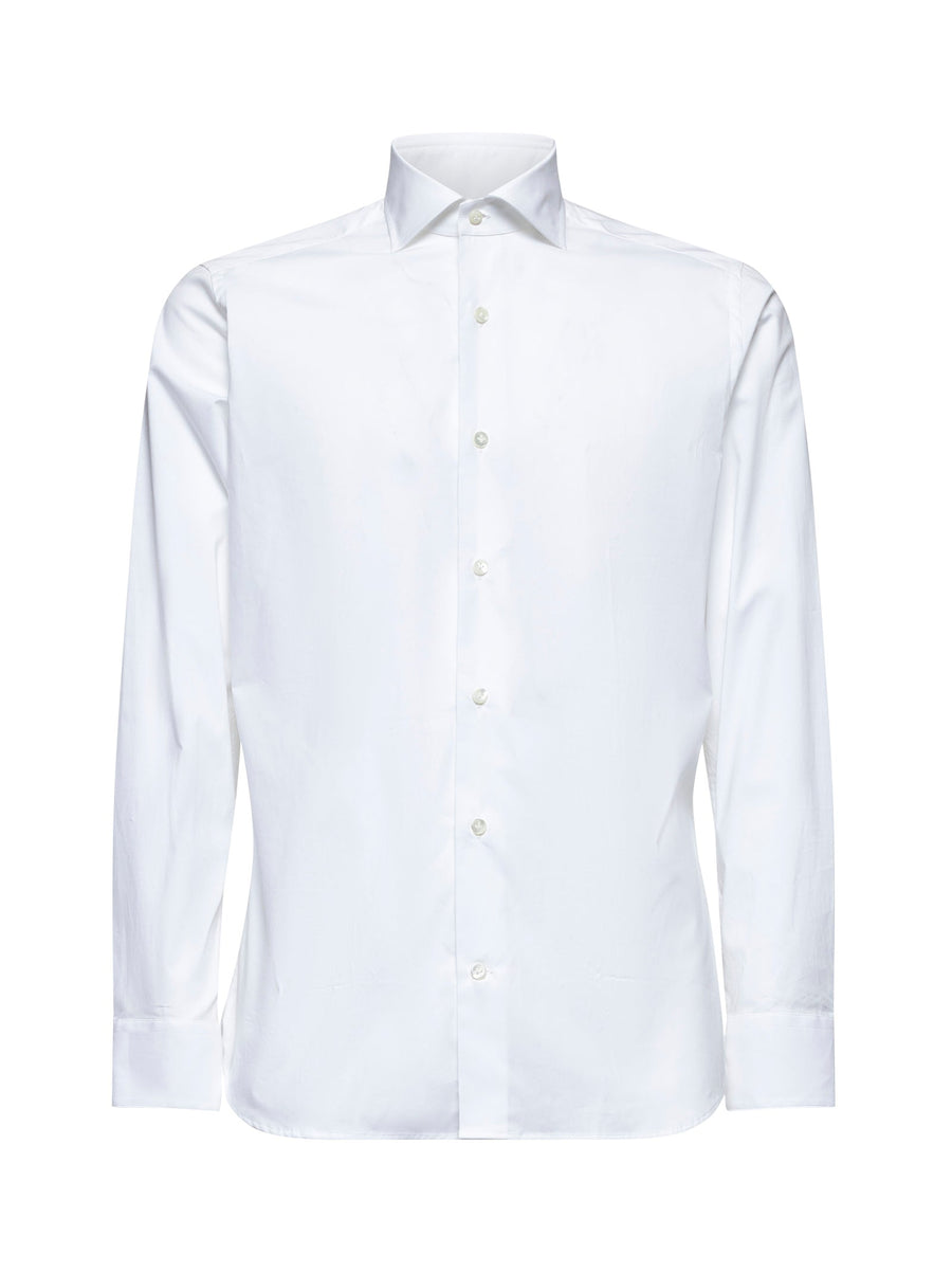 Shirt White Cotton-Modal