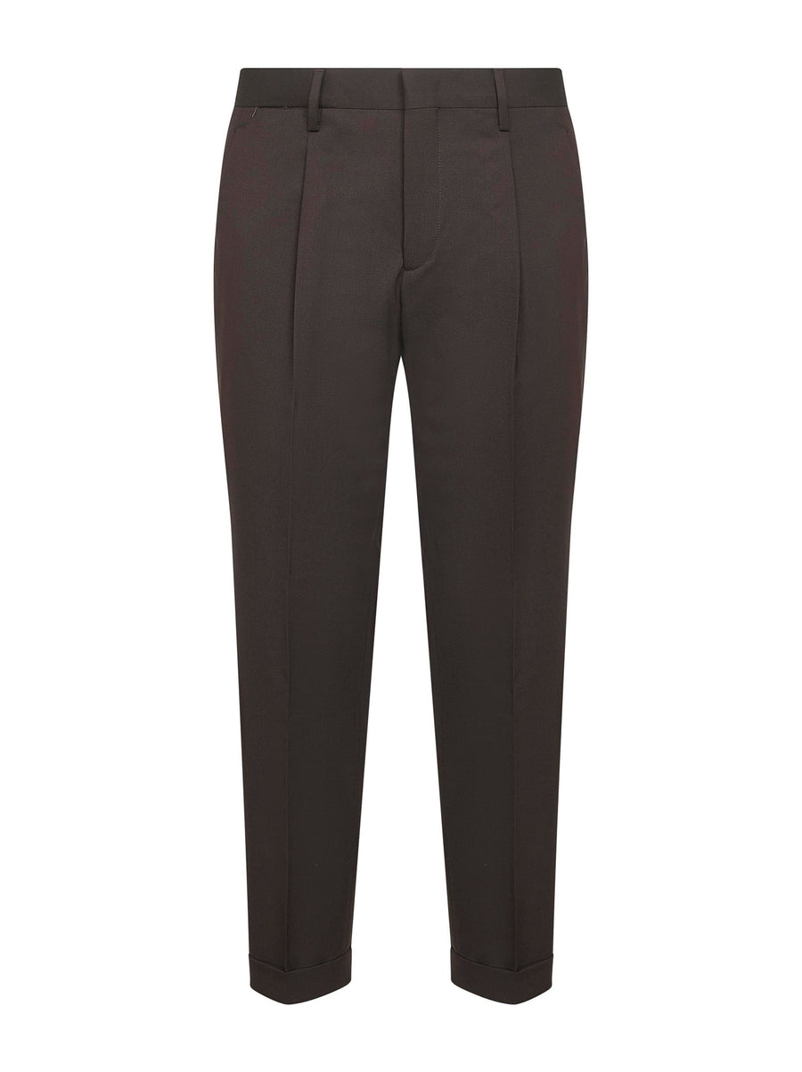 Trousers Tiberio Brown Virgin Wool