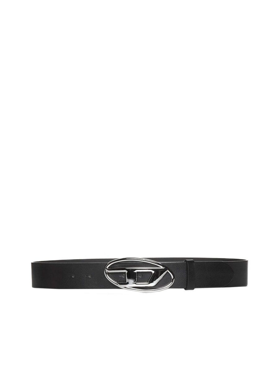 Belt With D-Logo Buckle Black Leather Wool