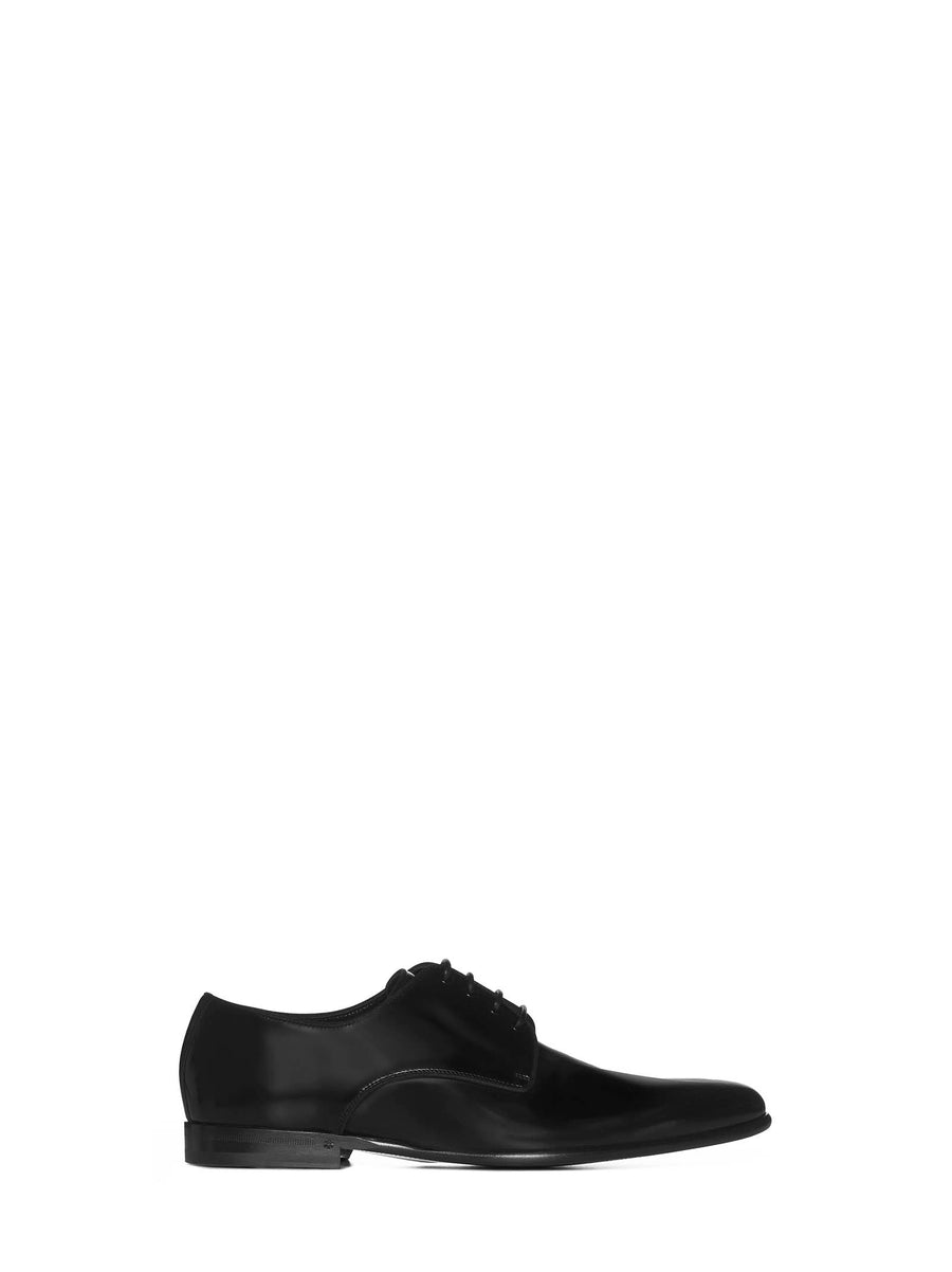 Derby Shoes Black Calf Leather Lace-up