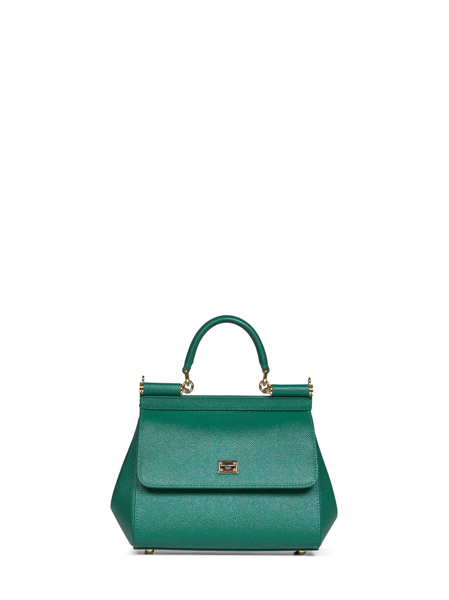 Handbag Sicily Small Emerald Green Calf Leather Handbags