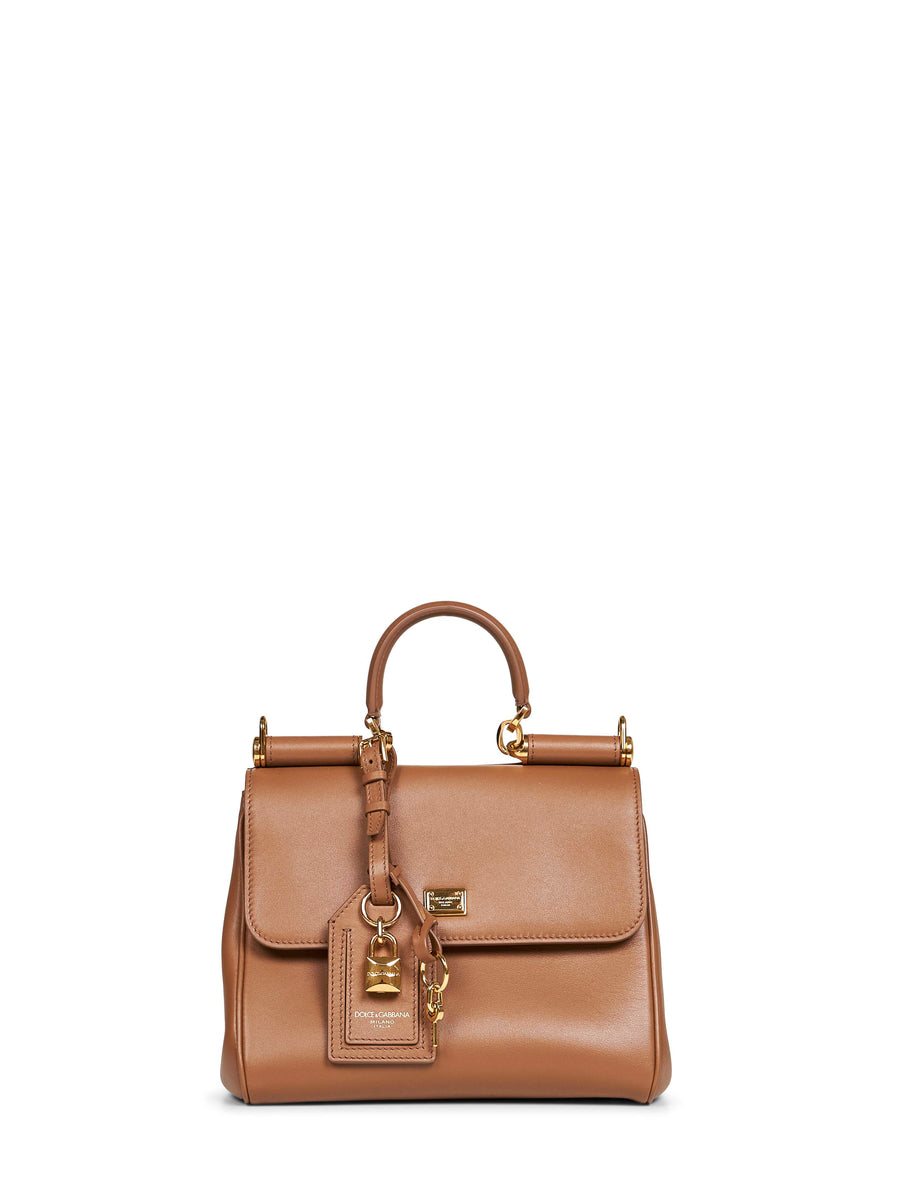 Handbag My Sicily Caramel Camel Calf Leather Handbags