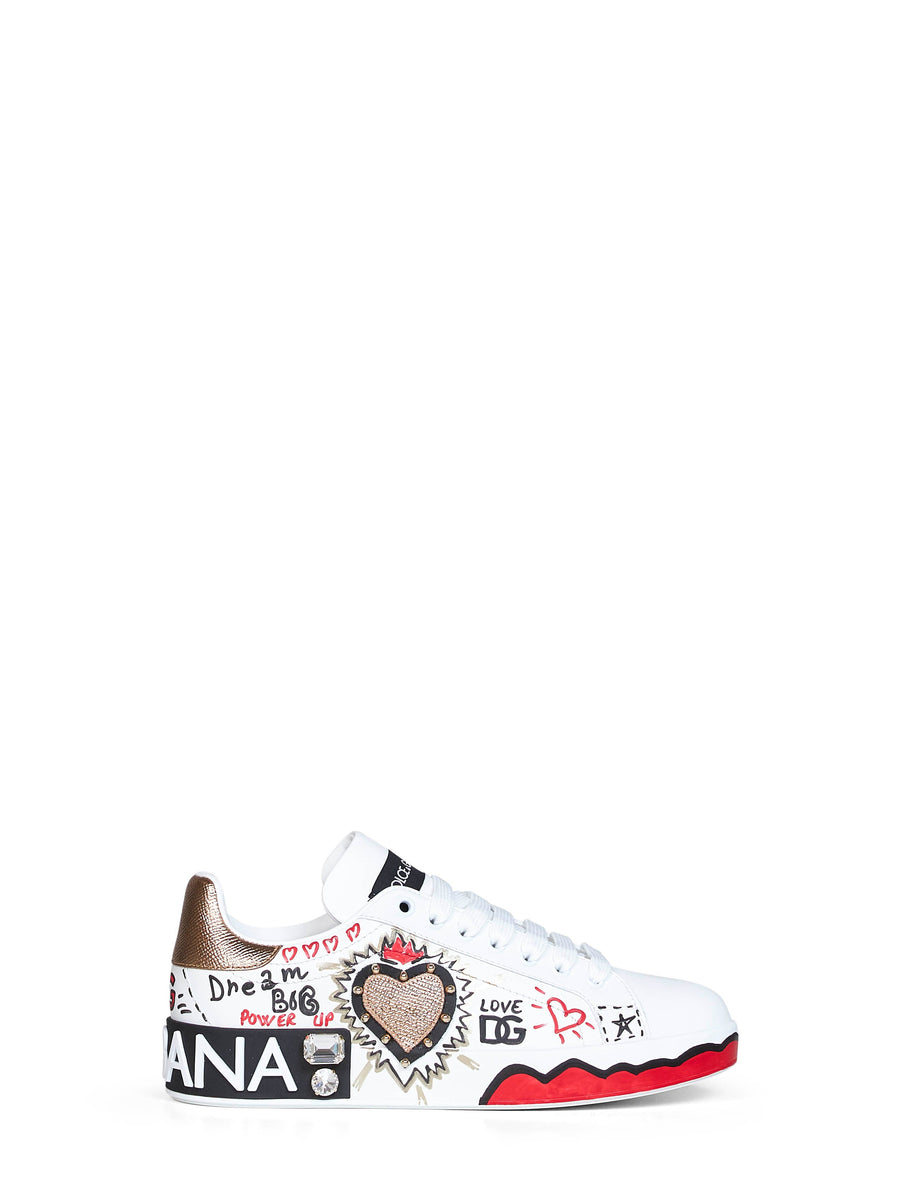 Sneakers Portofino White Leather Calf Trainers