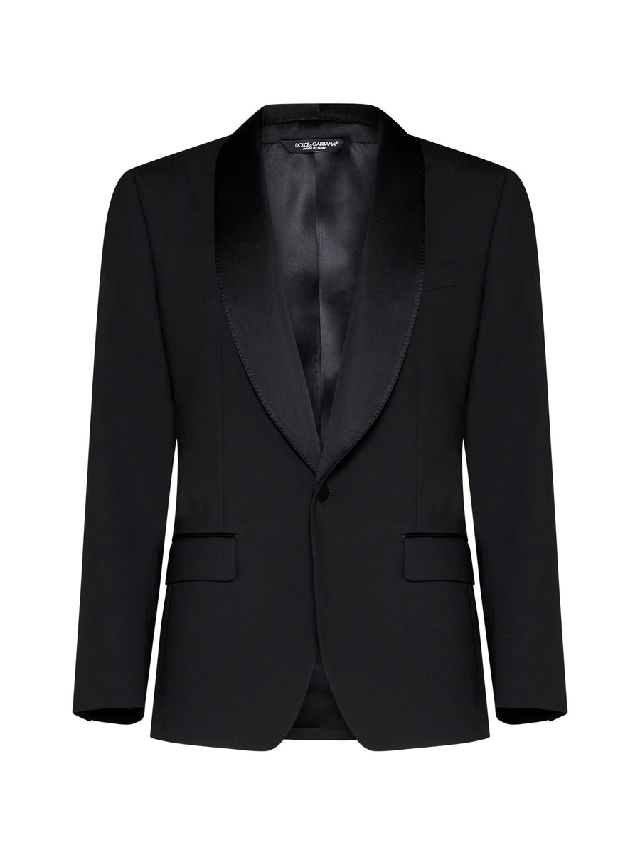 Tuxedo Blazer Sicilia Black Stretch Wool Virgin Jacket