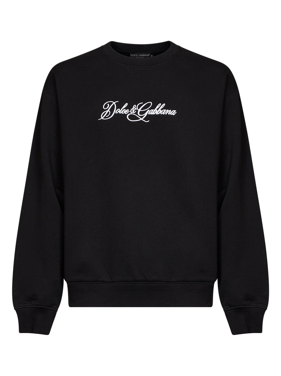 Crewneck Sweatshirt Black Cotton Sweatshirts