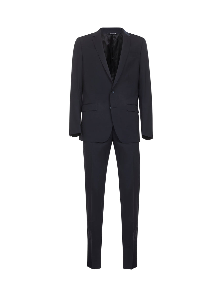 Two-Piece Martini Suit Blue Virgin Wool Suits