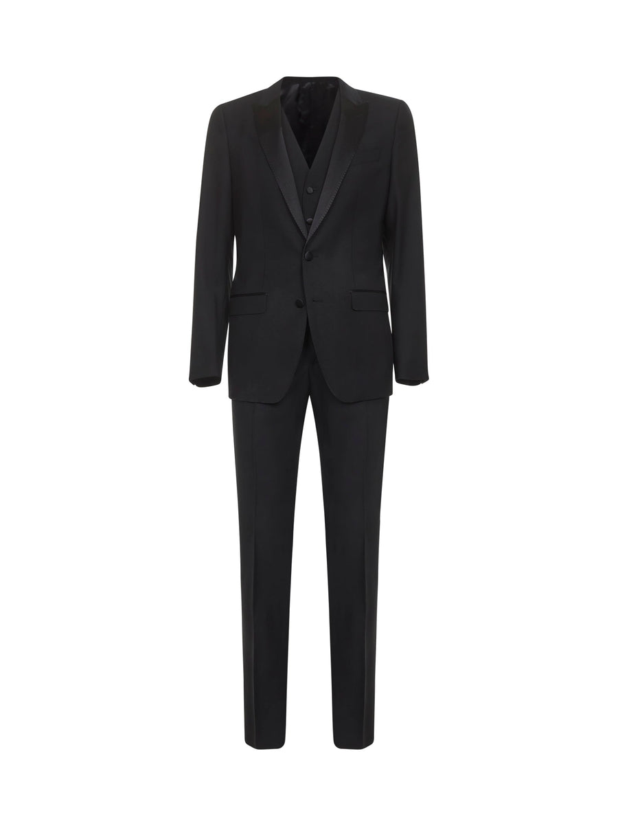Tuxedo Suit Martini Black Wool & Silk Virgin Suits