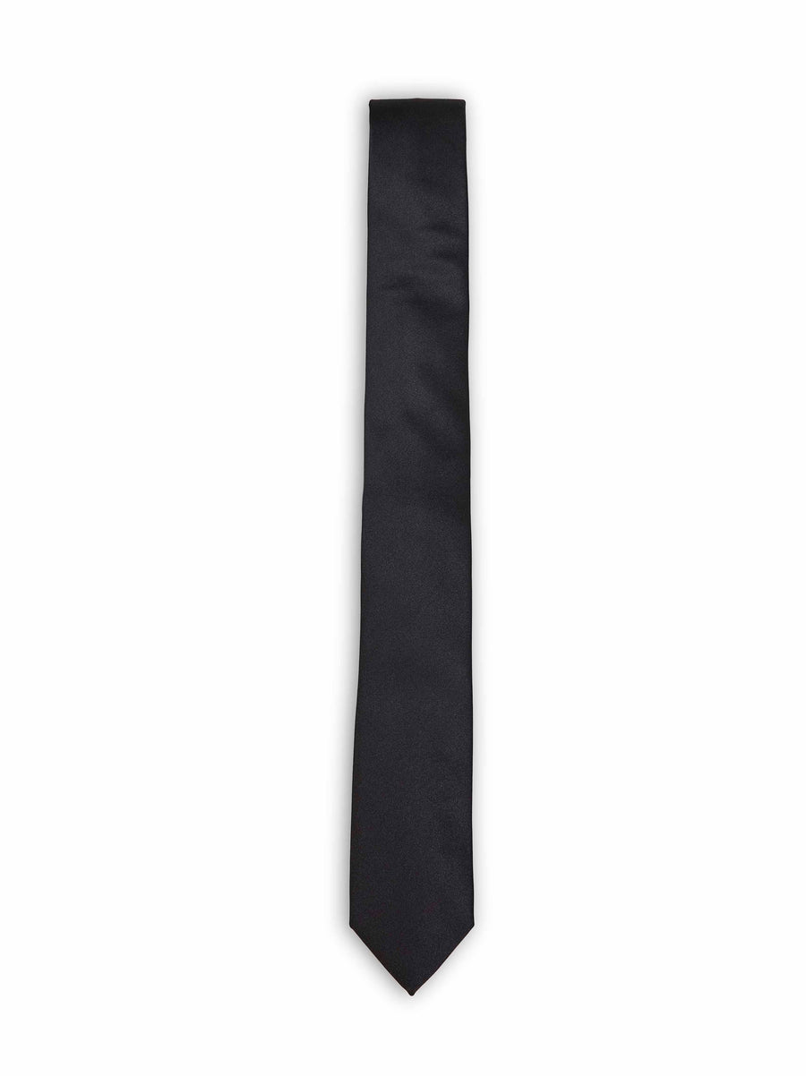 Tie Martini Black Silk Satin Ties & Bow