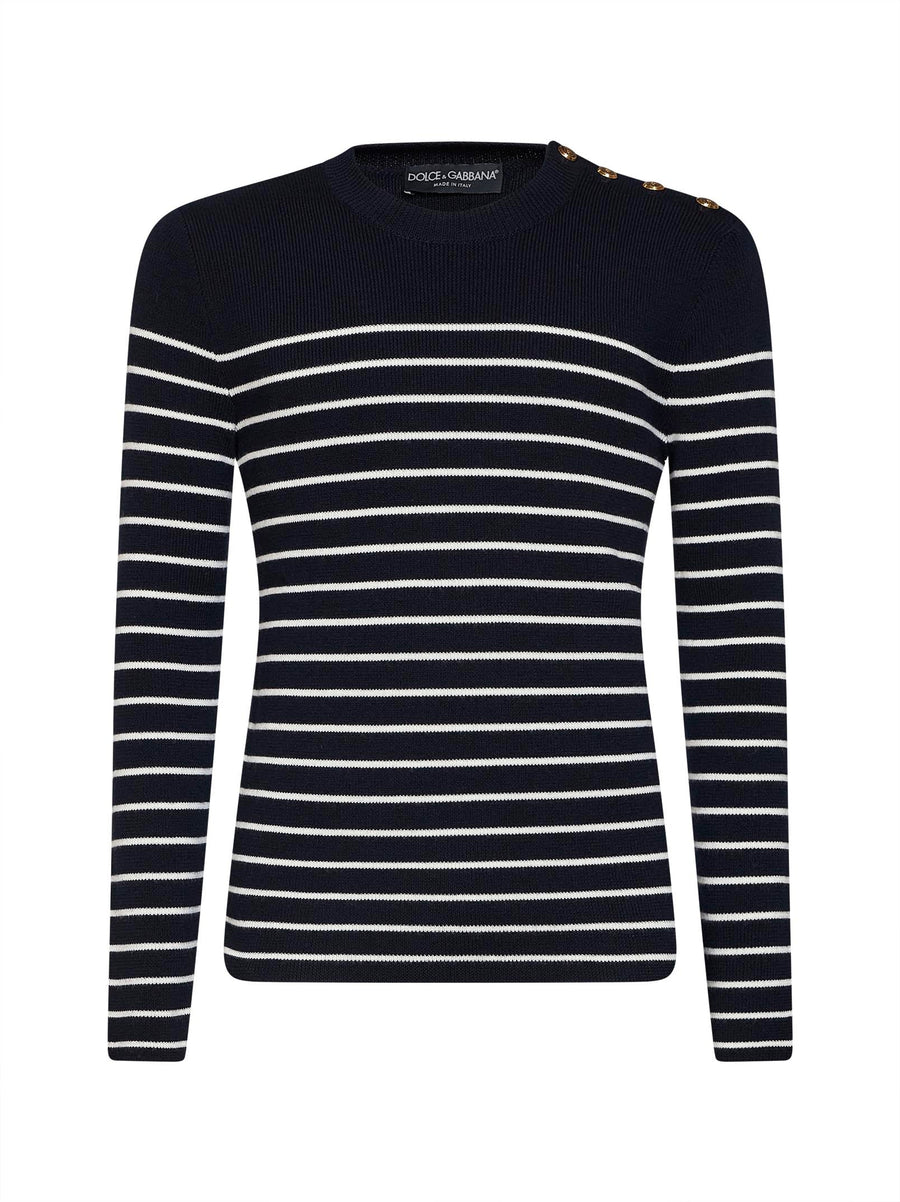 Crewneck Sweater Cotton Blue