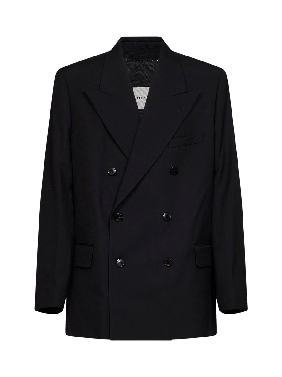 Double-Breasted Bosier Jacket Black Wool