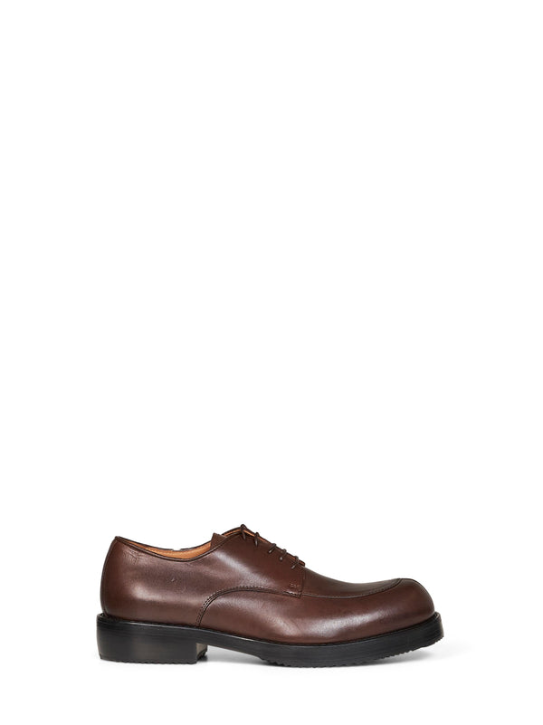 Derby Shoes Brown Calf Leather Lace-up