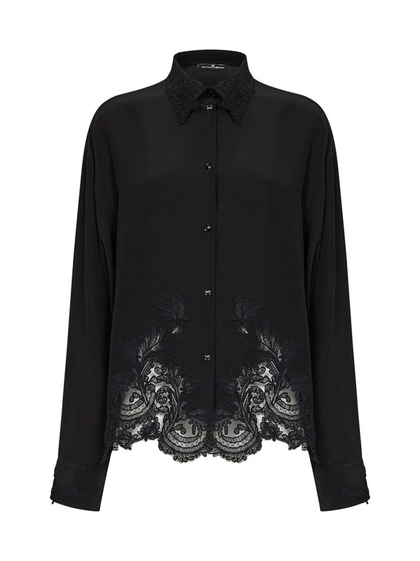 Silk Crêpe De Chine Shirt, Black