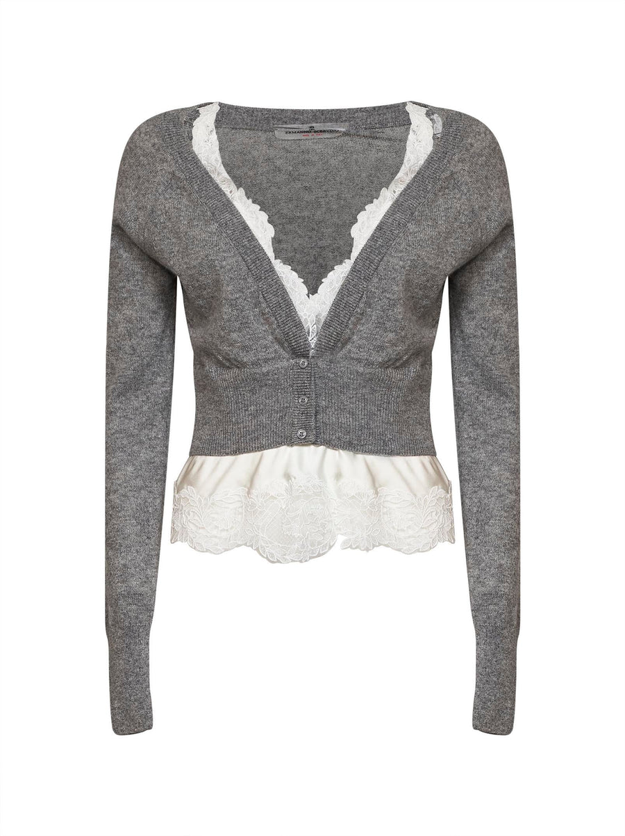 Cardigan, Cropped Cashmere, Grey Cardigans