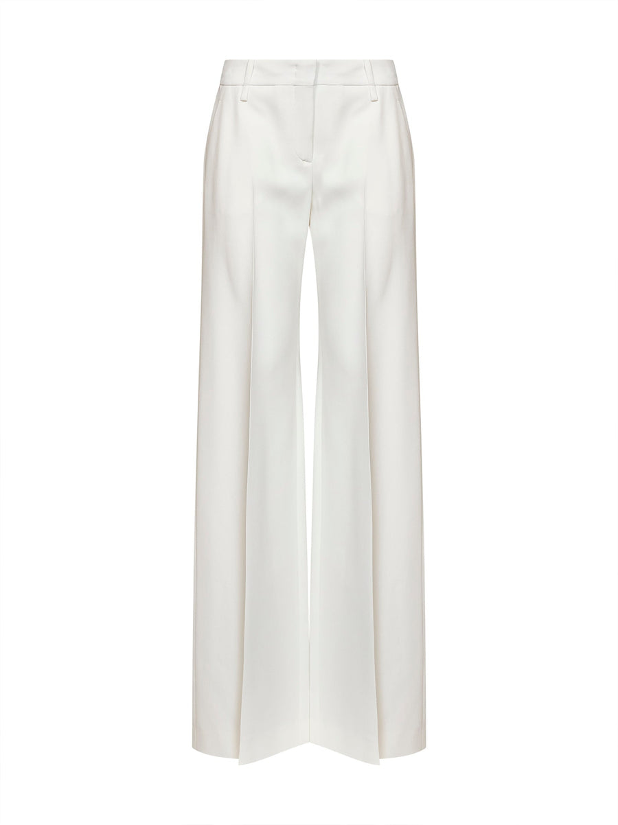 Trousers Bootcut Interlock White Viscose