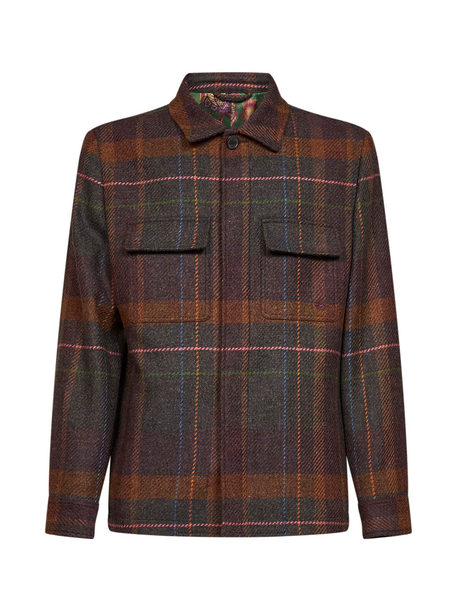 Overshirt Madras Multicolour Check Wool Shirt