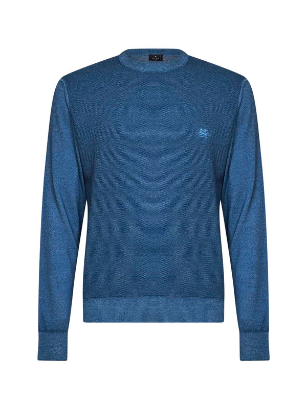 Crewneck Wool Sweater Mid Avio Blue