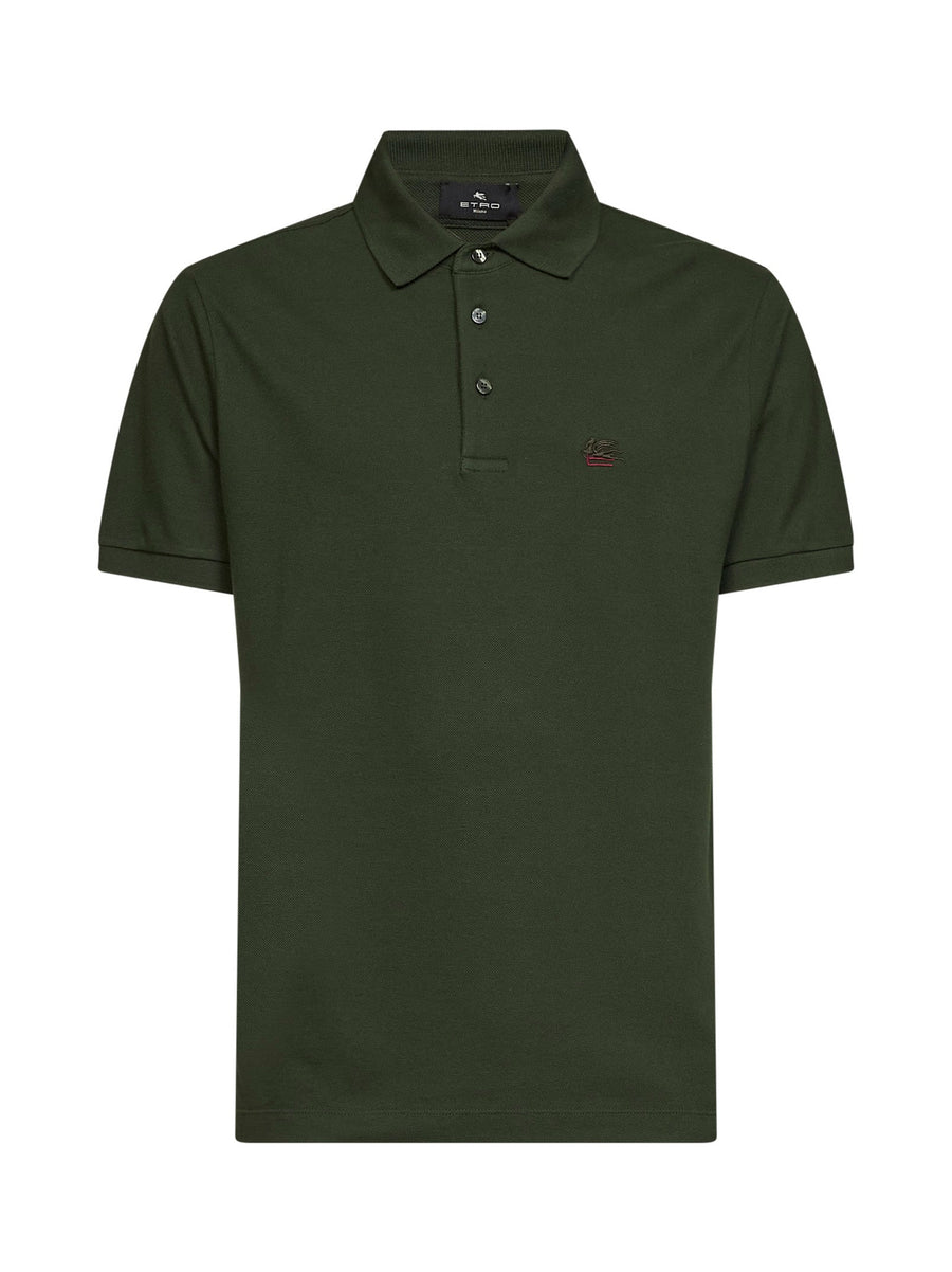 Polo Shirt Pegaso Embroidery Green Cotton