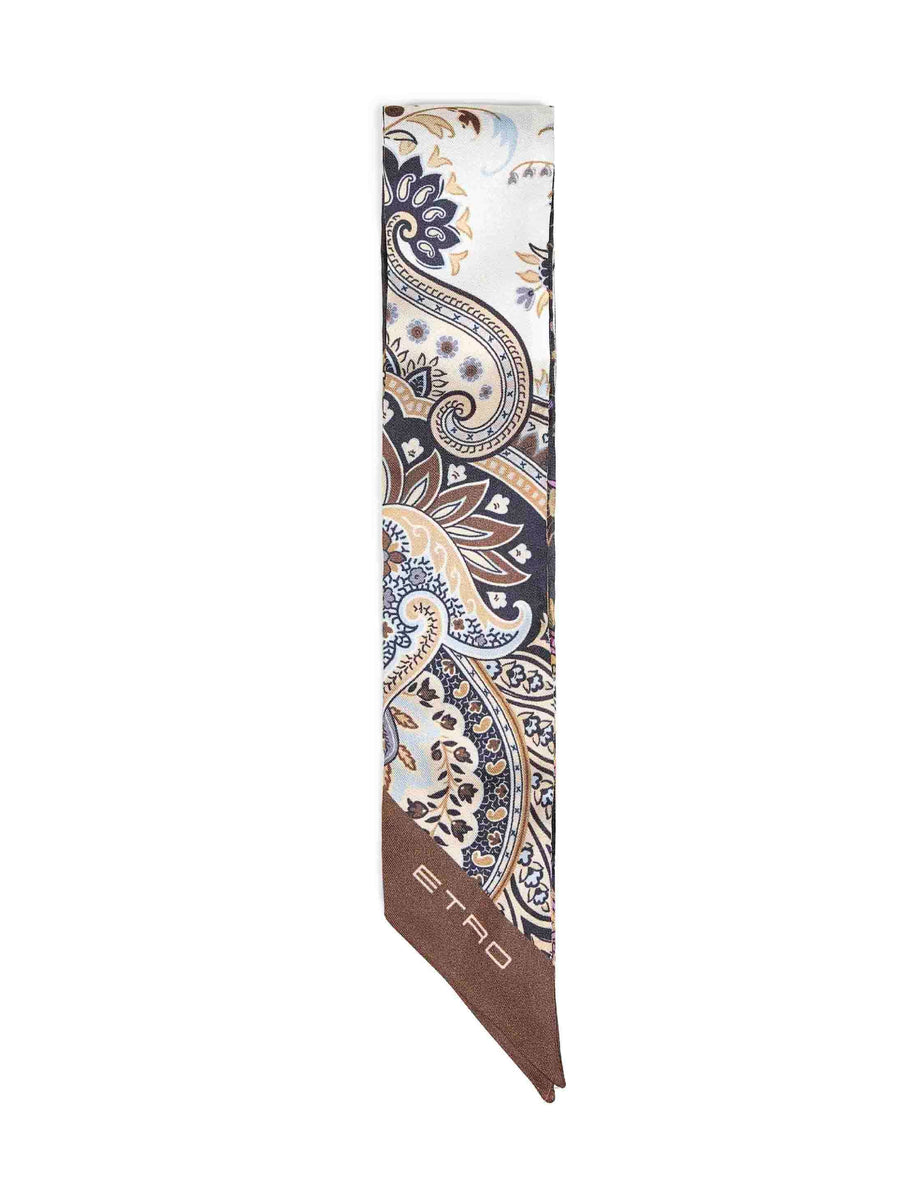 Silk Twill Scarf Multicolour Paisley