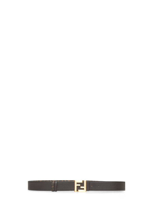 Belt Squared Ff Brown Leather Calf