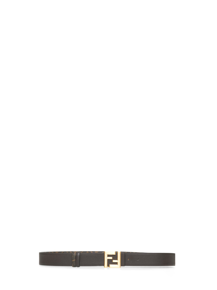 Belt Squared Ff Brown Leather Calf