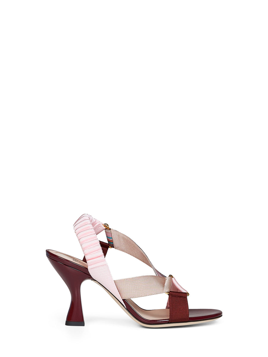 Sandals Colibrì Iconic Burgundy Leather Multicolour Viscose