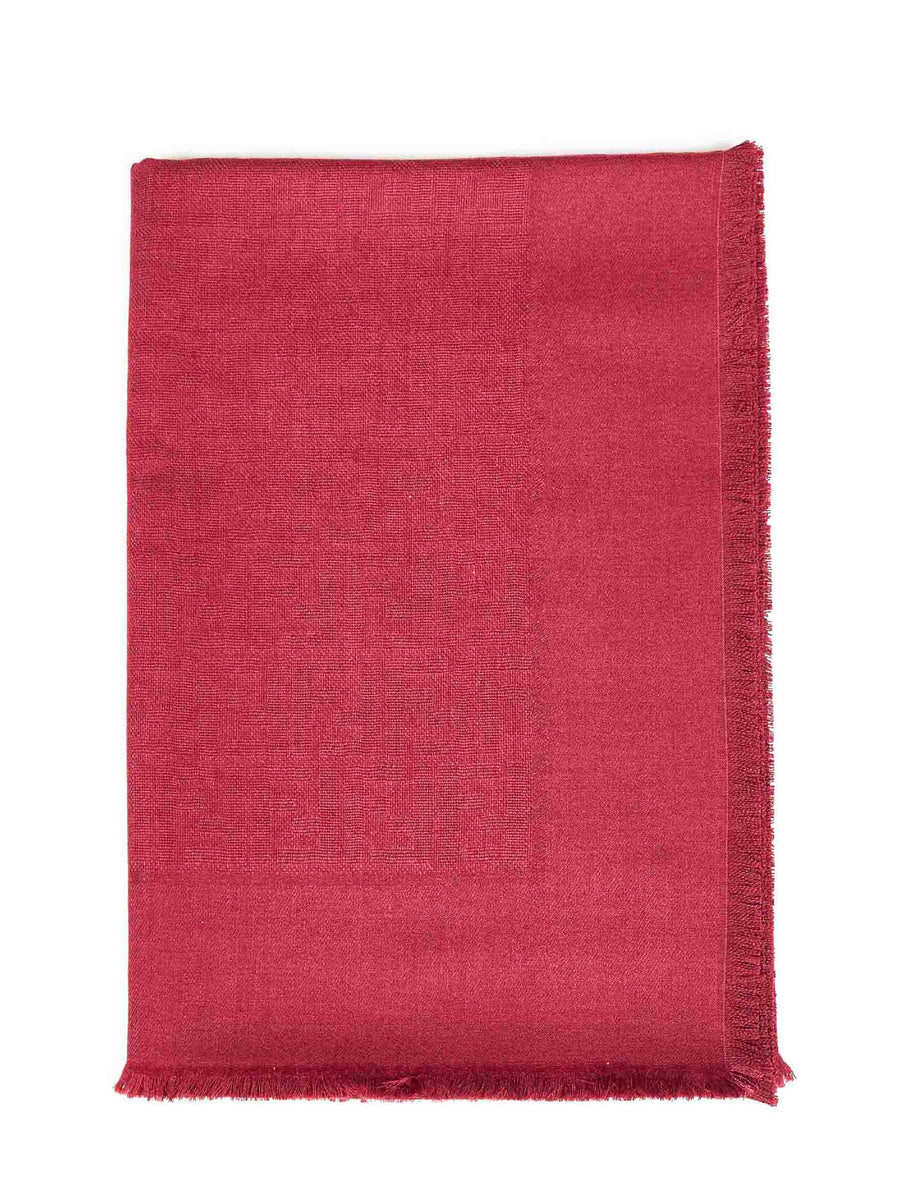 Shawl Wool-Silk-Cashmere Burgundy Scarf