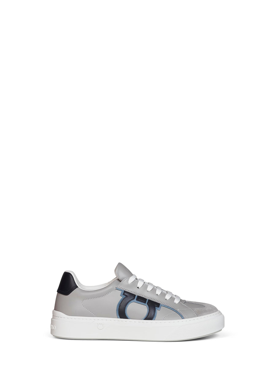 Sneakers Gancini Grey Calf Leather (bos Taurus) Trainers