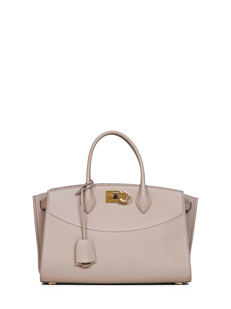 Calf Leather Handbag Studio Mud Handbags