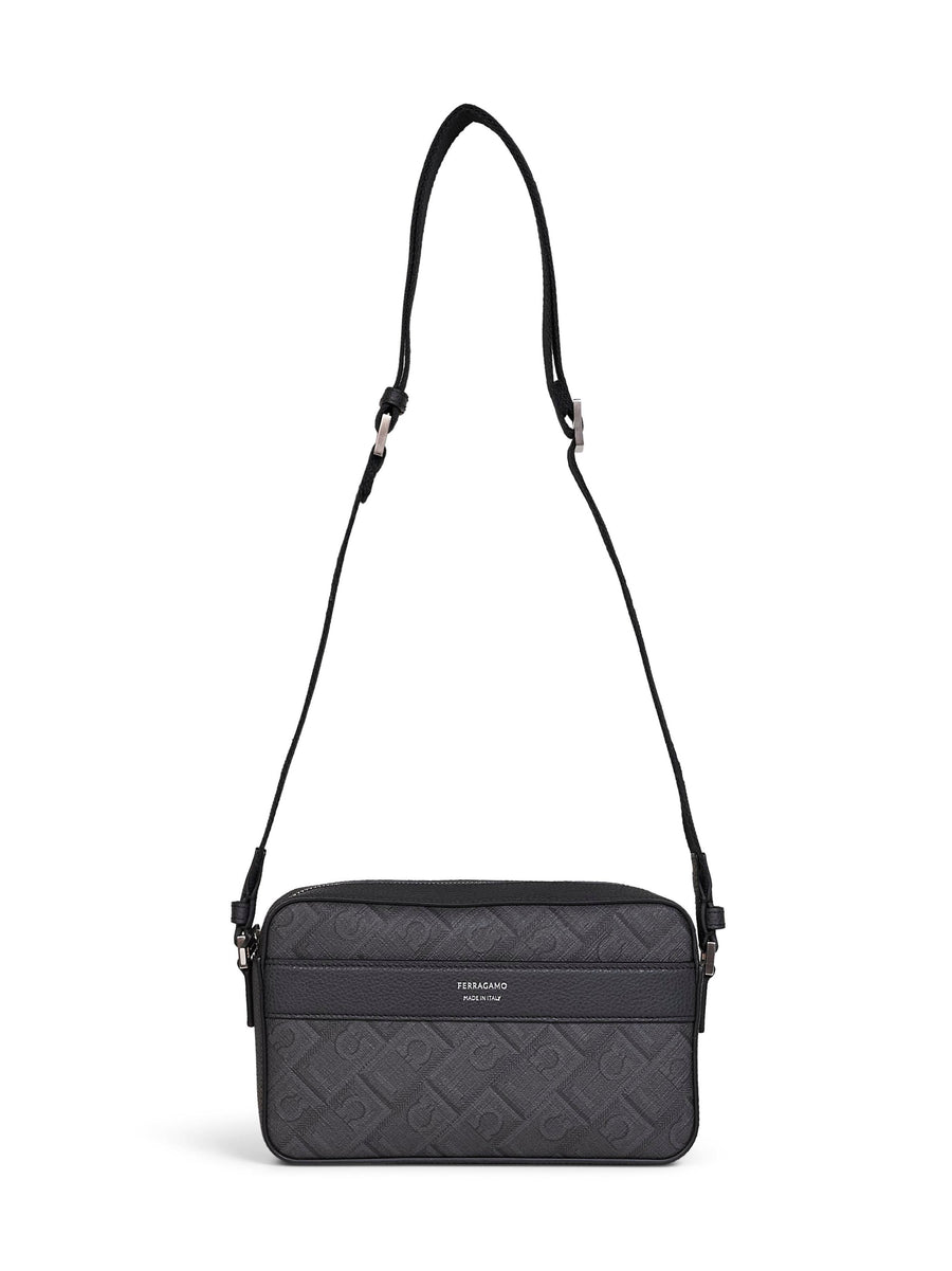 Crossbody Bag Monogram Black-Grey Polyurethane Shoulder