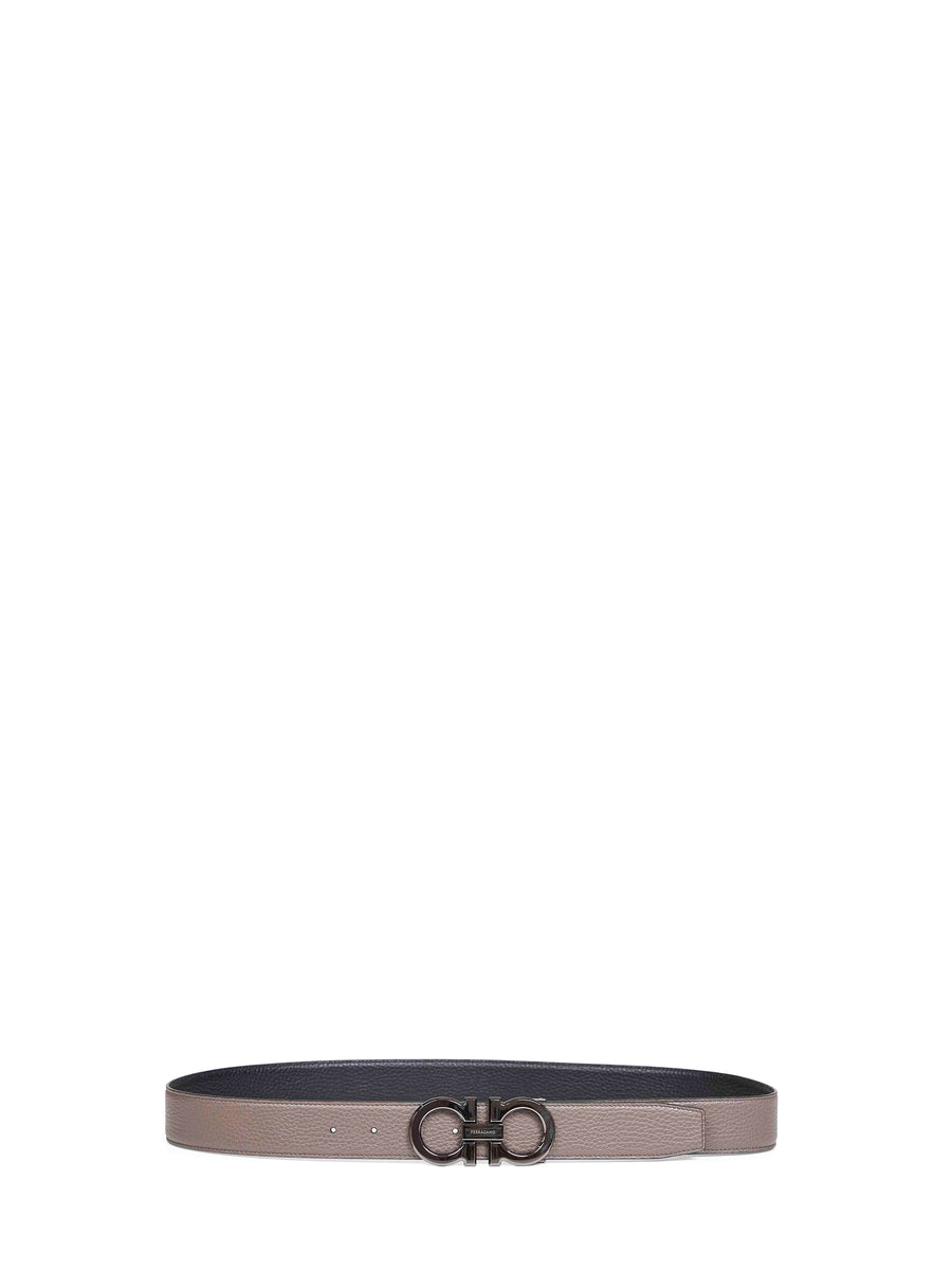 Reversible Belt Gancini Mud Calf Leather