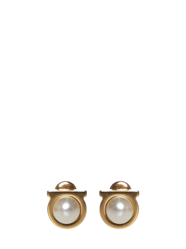 Earrings Gancini Pearl Gold-Tone Glass Fibre