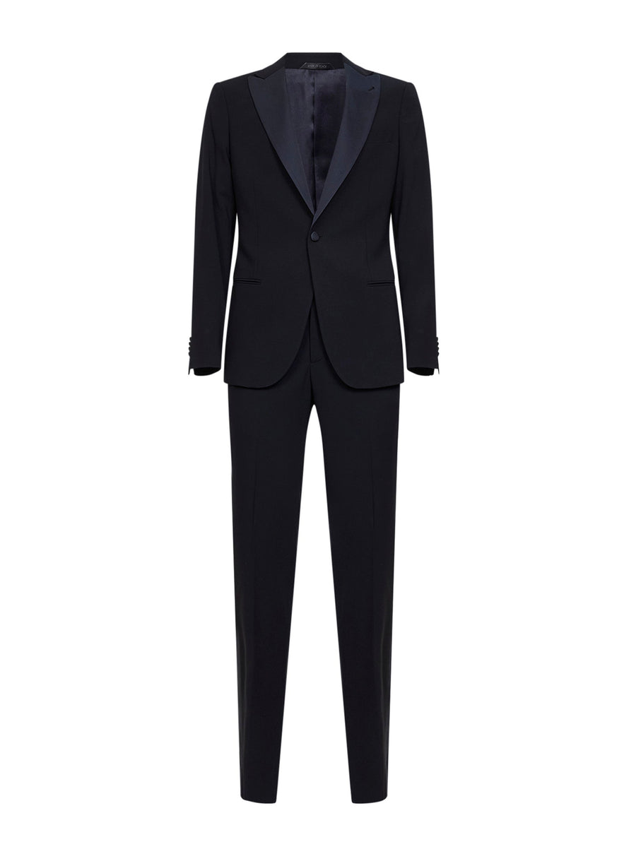 Tuxedo Suit Virgin Wool Dark Navy Blue Suits