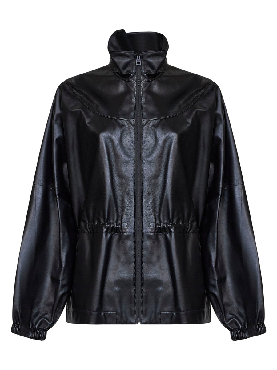Leather Jacket Lamb Nappa Black Lambskin Bomber