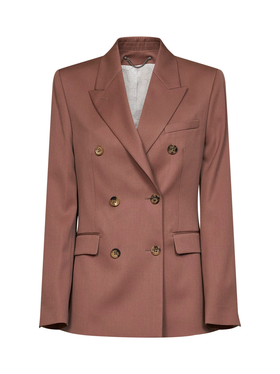 Double-Breasted Blazer Journey Bronze Pink Virgin Wool Jacket