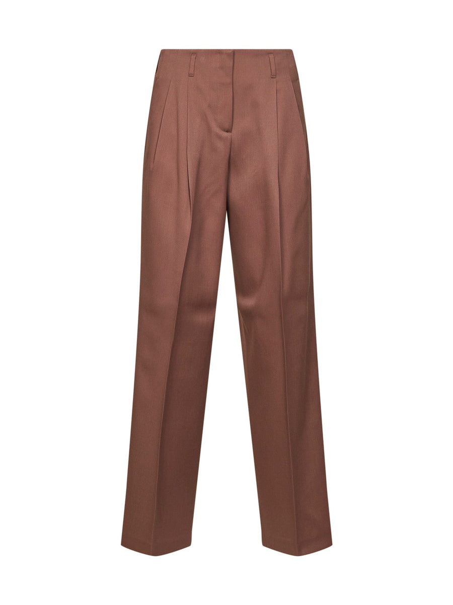 Wide-Leg Trousers Journey Bronze Pink Wool Virgin
