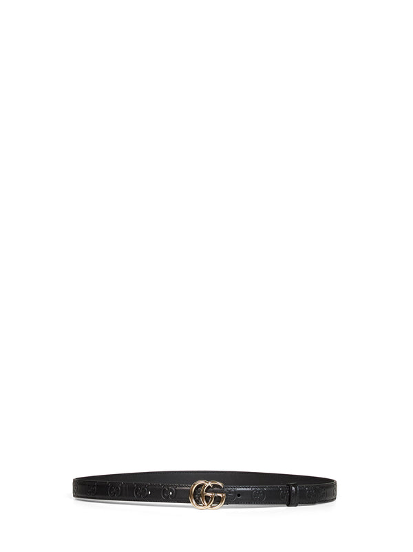 Belt Gg Marmont Slim Black Calfskin