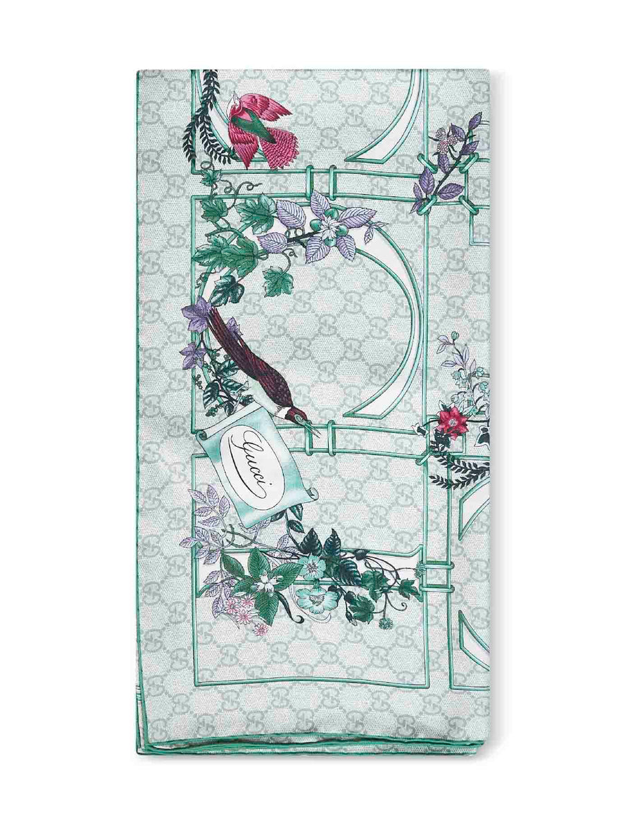 Scarf Green Silk Twill