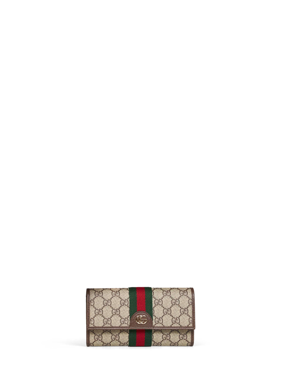 Continental Wallet Ophidia Beige Calfskin & Purses
