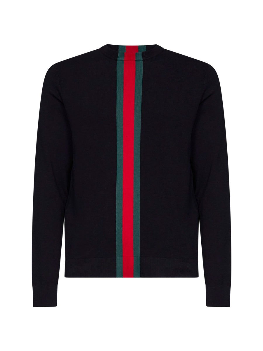 Crewneck Knit Sweater Black Wool