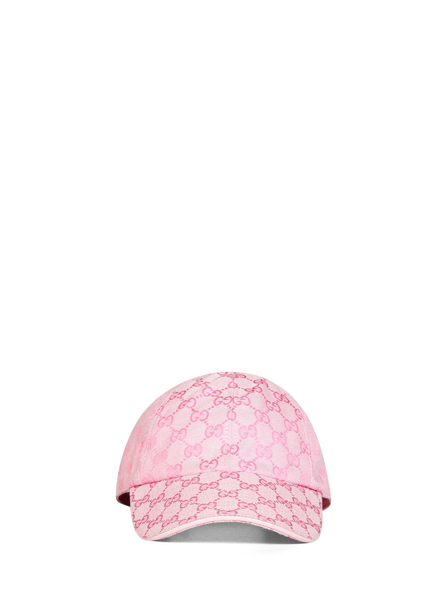Baseball Cap Light Pink Gg Canvas Polyester Hat