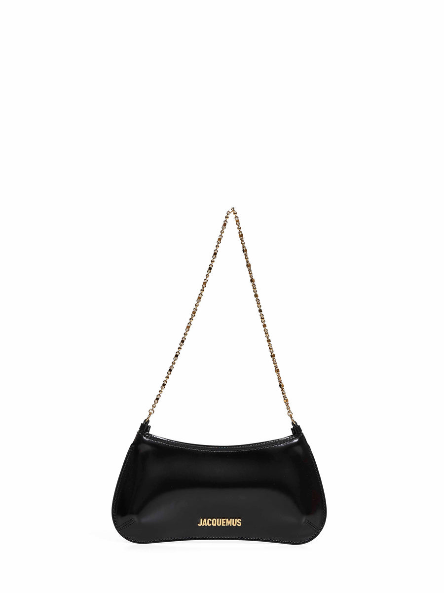 Shoulder Bag The Small Bisou Chaine Black Calf Leather