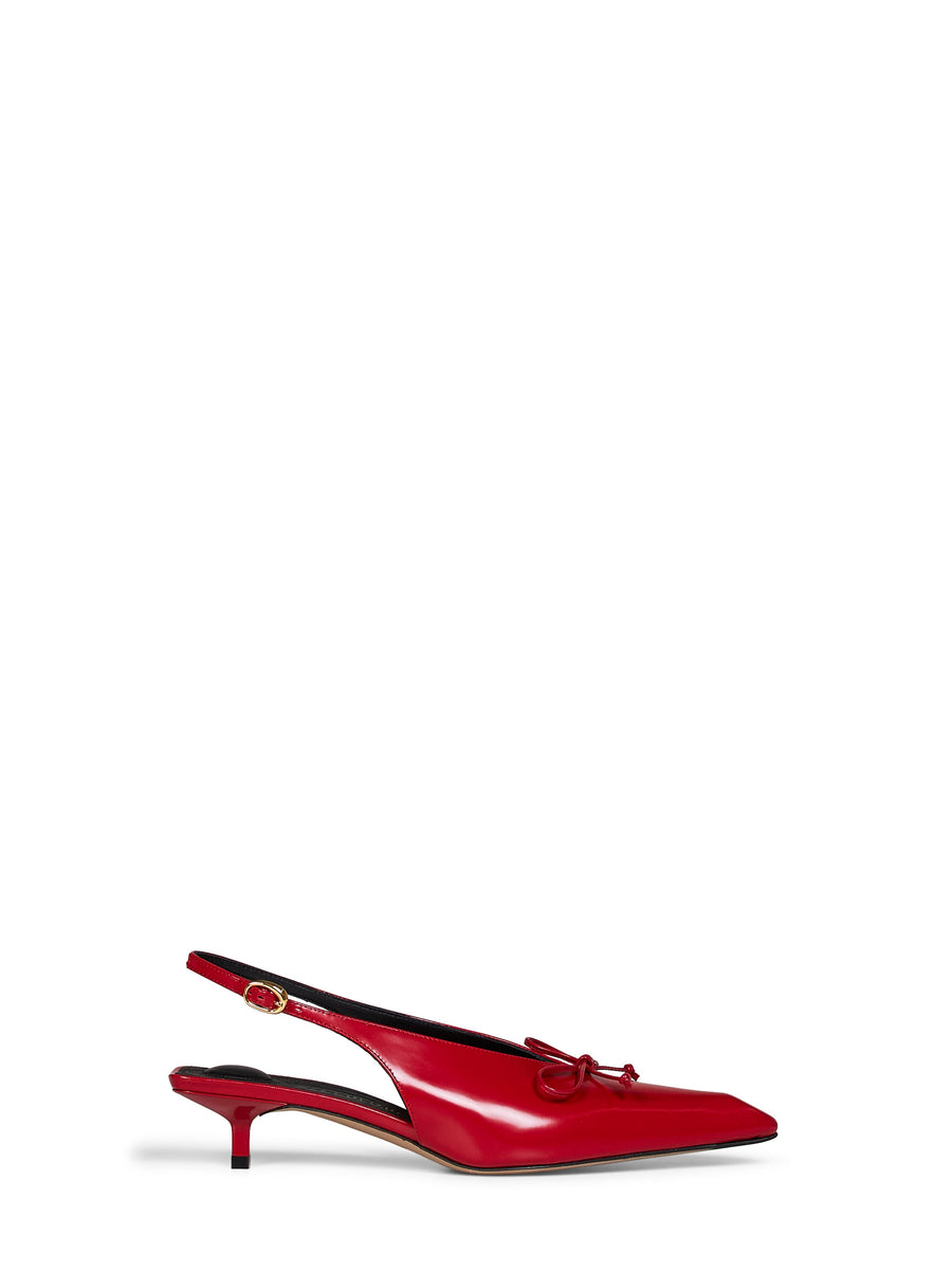Pumps Cubisto Low Slingback Burgundy Lamb Fur