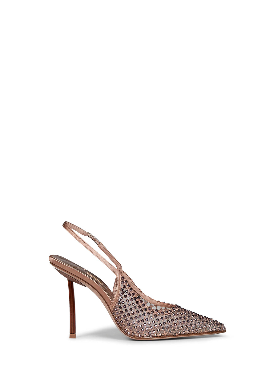 Slingback Heels Gilda Mordore Beige Lambskin Pumps