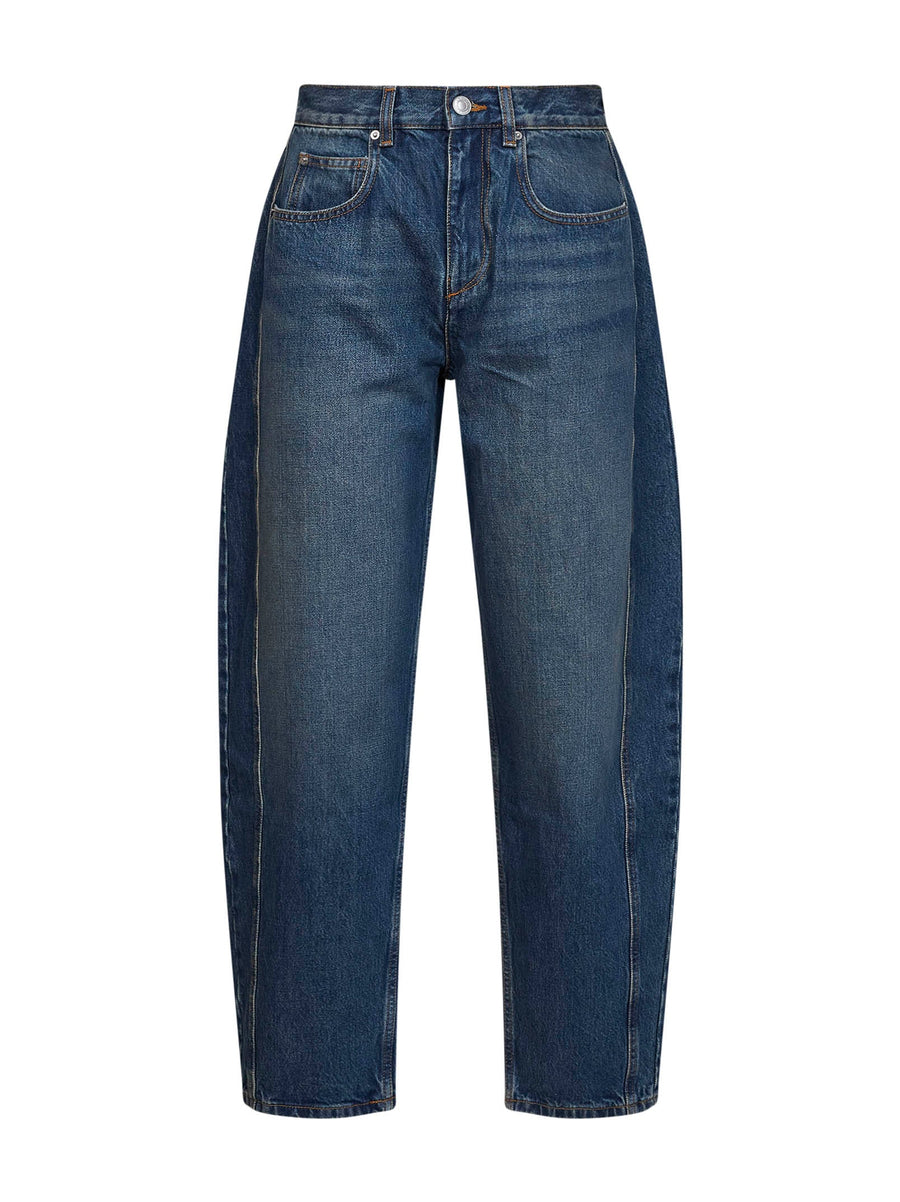 Jeans Oriane Barrel Faded Blue Cotton