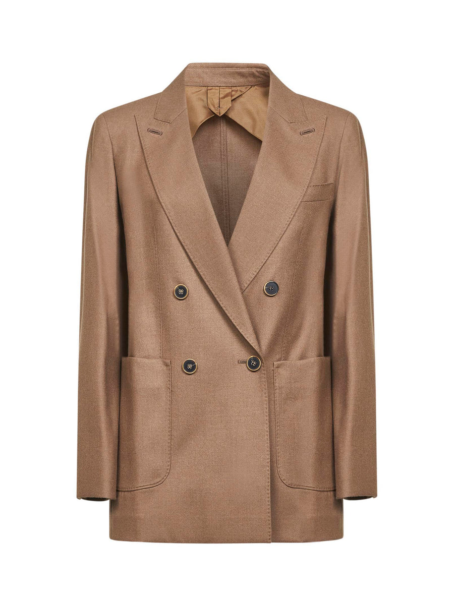 Blazer Tobacco Stretch Cashmere Jacket